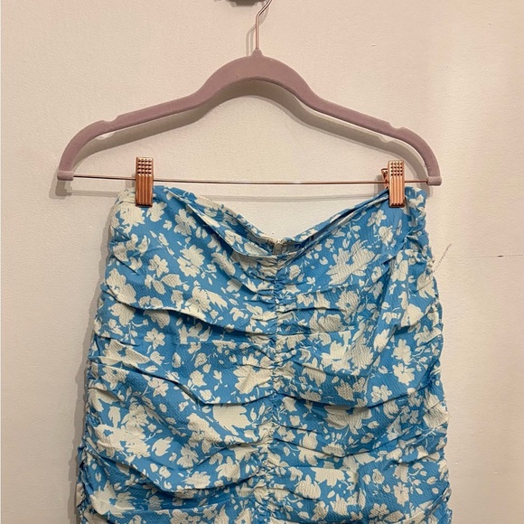 Mango Blue and White Bubble Mini Skirt - Picture 3 of 4